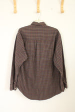Orvis Blue Green and Tan Plaid Button-down Shirt | L