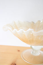 Vintage Large Murano Glass Nautical Shell Shaped Footed Centerpiece