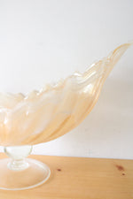 Vintage Large Murano Glass Nautical Shell Shaped Footed Centerpiece