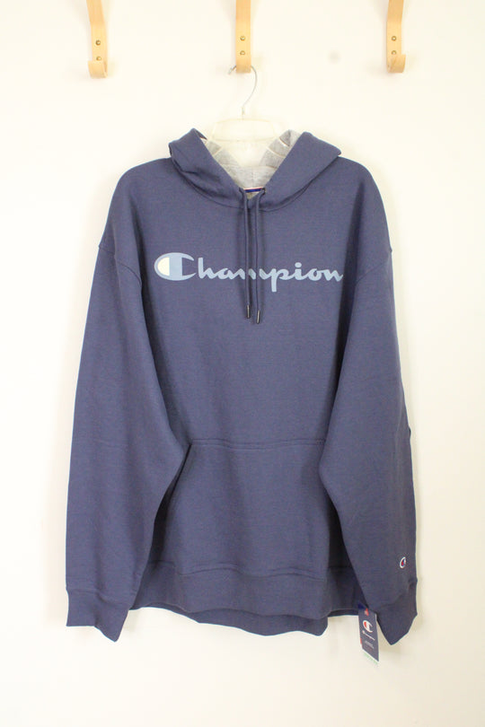 NEW Champion Blue Logo Hoodie | 2XL