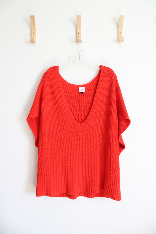 Cabi Ruby Orange Loose Slouchy Sweater | L