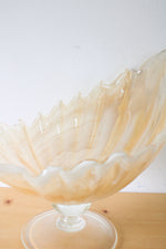 Vintage Large Murano Glass Nautical Shell Shaped Footed Centerpiece