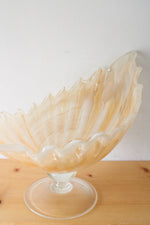 Vintage Large Murano Glass Nautical Shell Shaped Footed Centerpiece