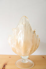 Vintage Large Murano Glass Nautical Shell Shaped Footed Centerpiece