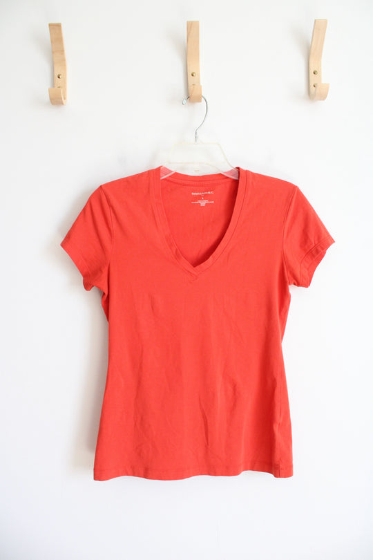 Banana Republic Orange V-Neck Top | S