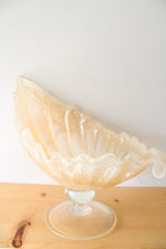Vintage Large Murano Glass Nautical Shell Shaped Footed Centerpiece