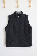 Erika Black Quilted Vest | L