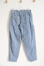 Universal Thread Blue & White Striped Elastic Waist Pants | 8