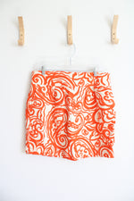 Merona Orange & Cream Swirl Patterned Mini Skirt | L