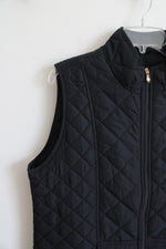 Erika Black Quilted Vest | L