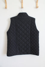 Erika Black Quilted Vest | L
