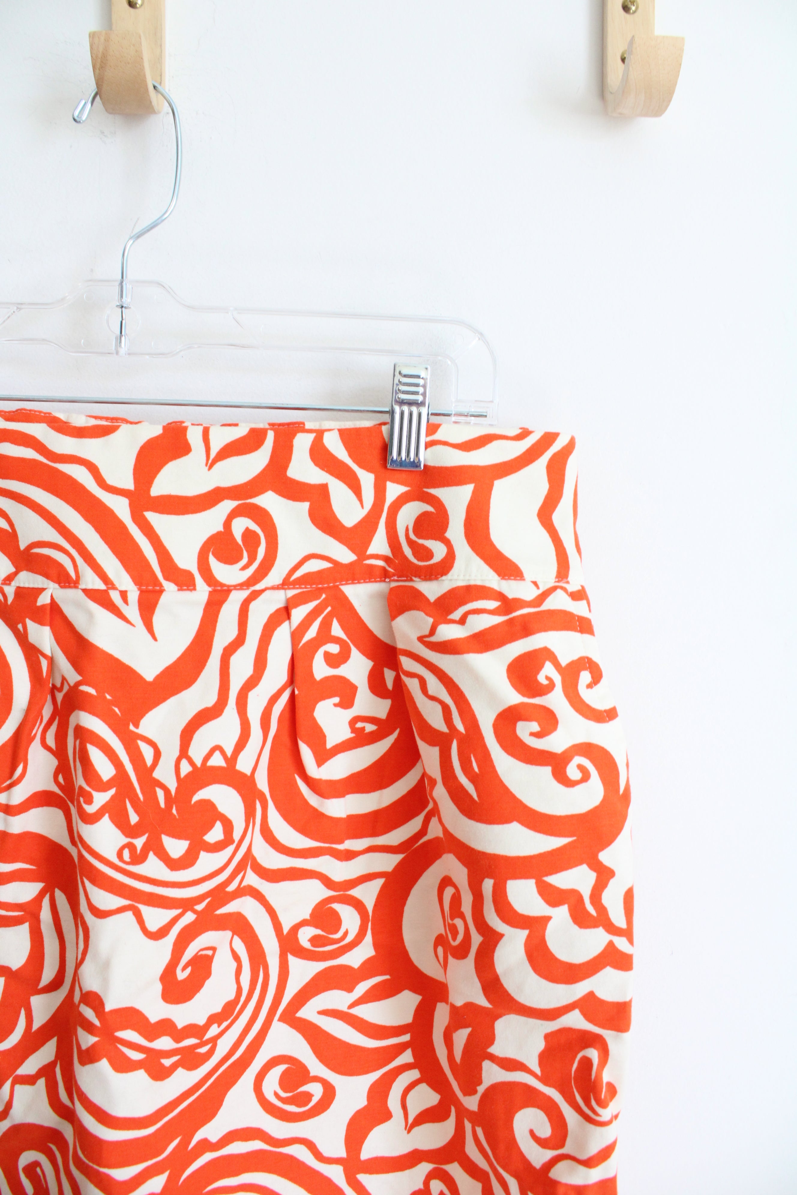 Merona Orange & Cream Swirl Patterned Mini Skirt | L