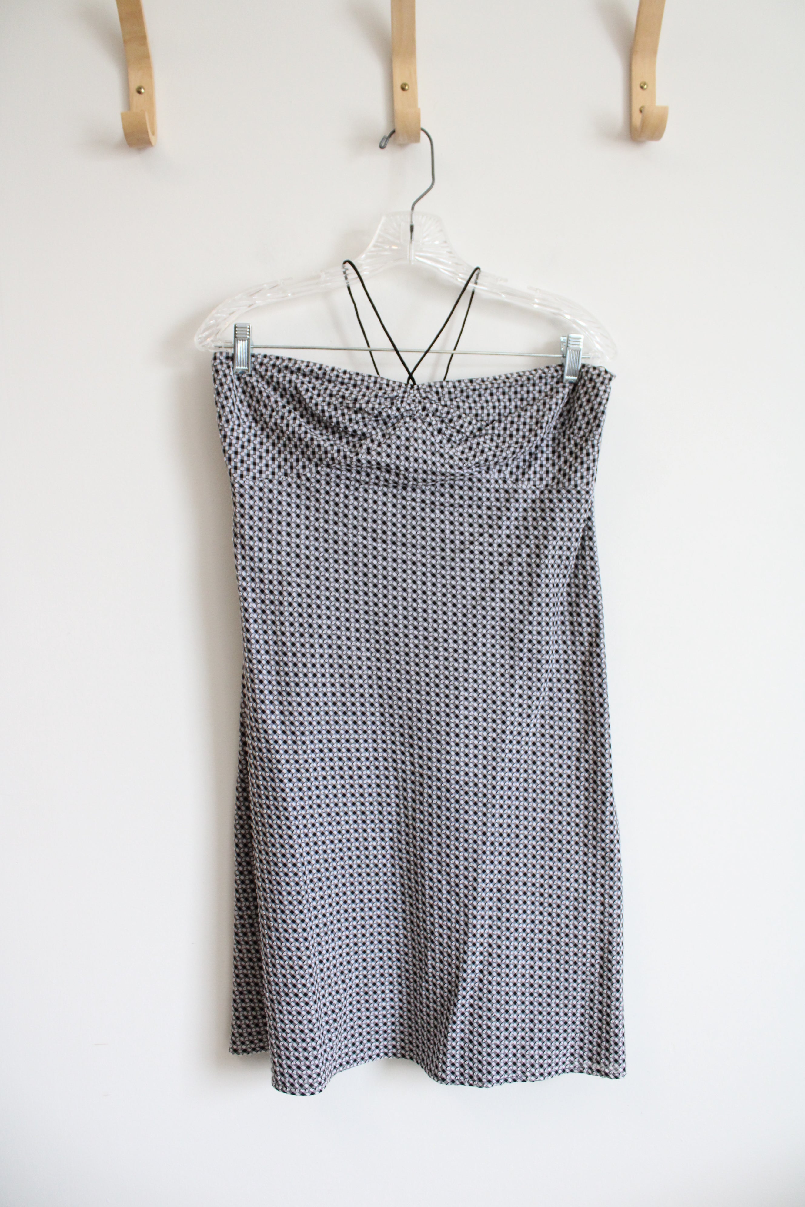 Ann Taylor LOFT Black & White Plaid Halter Neck Cotton Dress