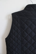 Erika Black Quilted Vest | L