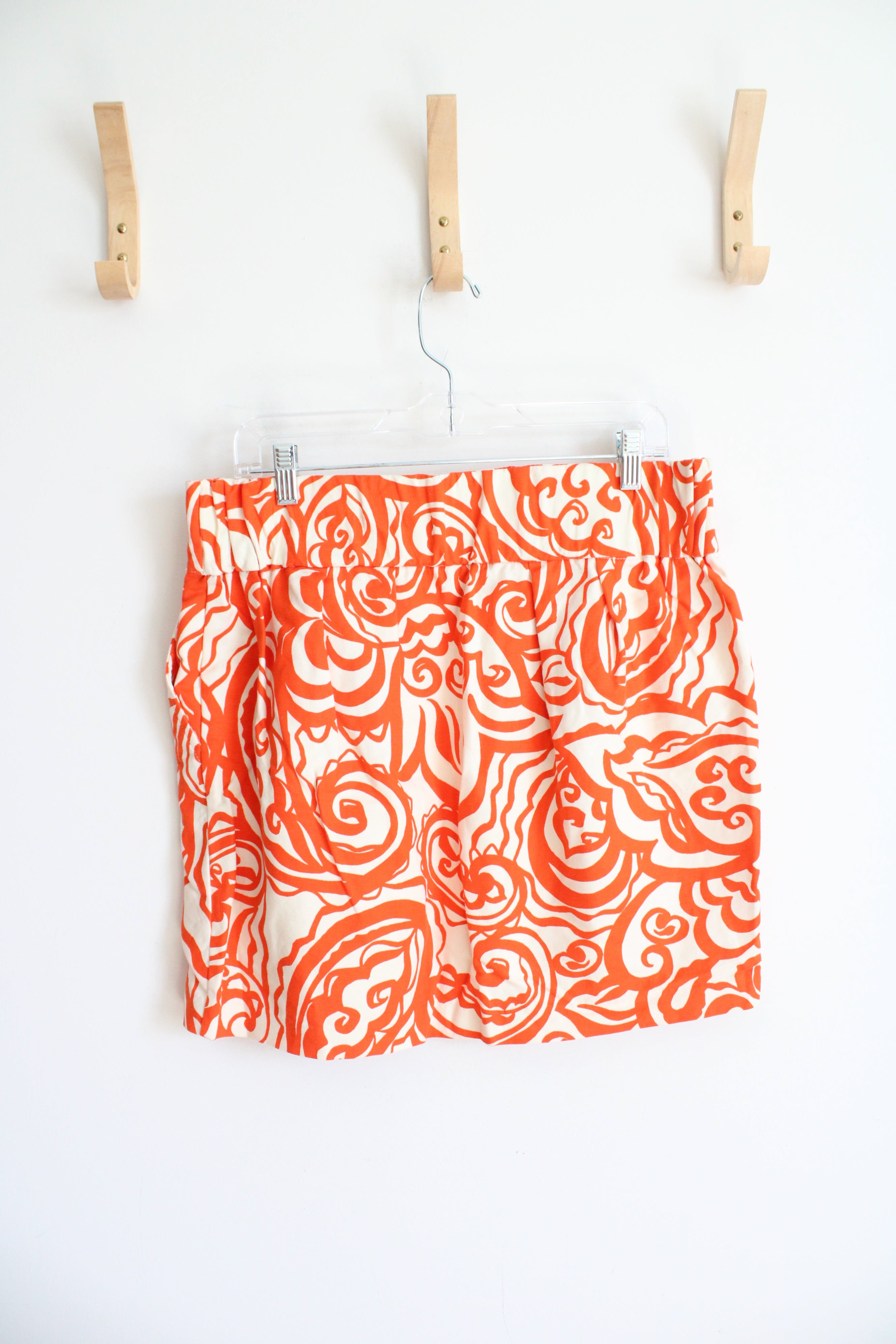 Merona Orange & Cream Swirl Patterned Mini Skirt | L