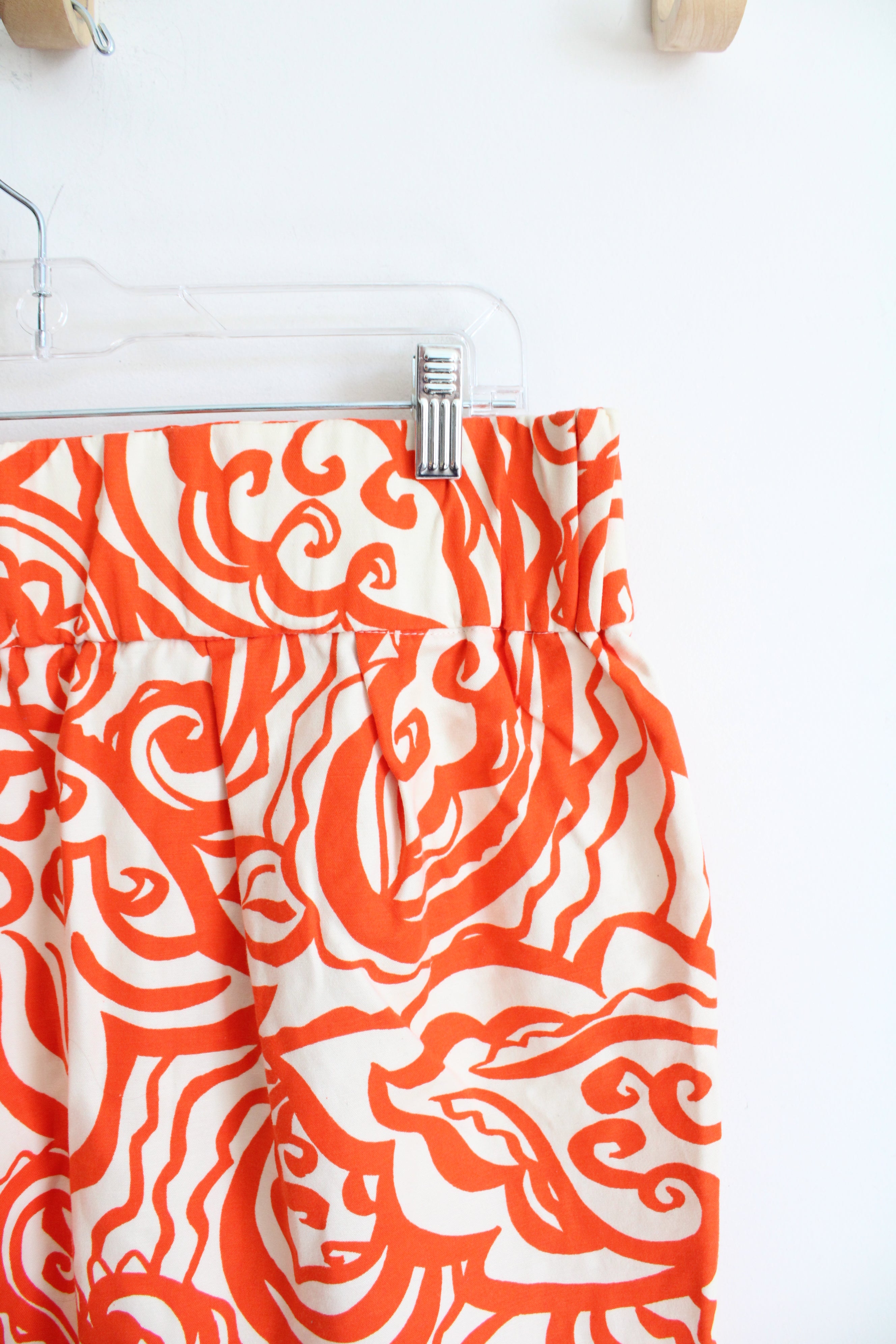 Merona Orange & Cream Swirl Patterned Mini Skirt | L