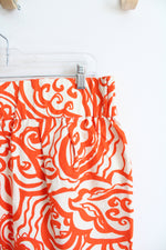Merona Orange & Cream Swirl Patterned Mini Skirt | L