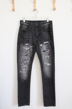 Waimea Skinny Fit Distressed Black Jeans | 32X32