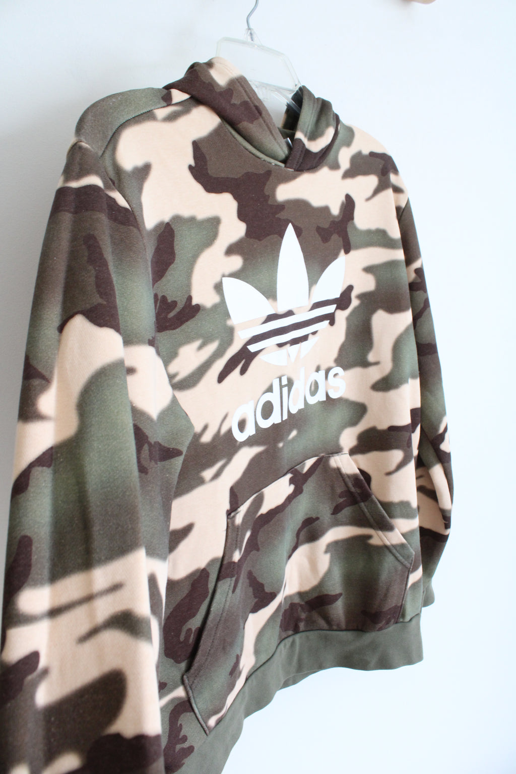 Adidas Brown & Green Camo Hoodie | Youth L