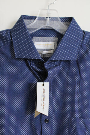 NEW Johnston & Murphy Blue Patterned Button Down Shirt | XL