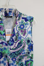 NEW Cable & Gauge Blue & Green Floral Sleeveless Top | S