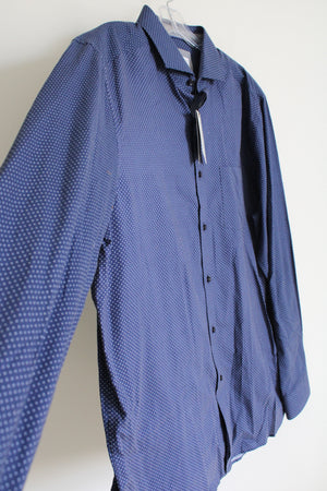 NEW Johnston & Murphy Blue Patterned Button Down Shirt | XL