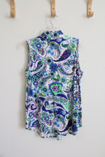 NEW Cable & Gauge Blue & Green Floral Sleeveless Top | S