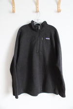 Patagonia Better Sweater Charcoal Gray Fleece Lined 1/4 Zip Sweatshirt | XL