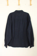 Woolrich Navy LS Button Down Flannel Cotton Shirt | XL