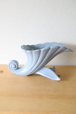 Abingdon, USA Blue Ceramic Art Deco Cornucopia Vase Planter