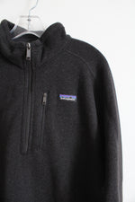 Patagonia Better Sweater Charcoal Gray Fleece Lined 1/4 Zip Sweatshirt | XL