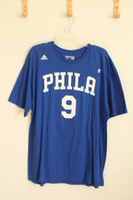 Adidas Blue Philadelphia# 9 Saric Cotton T-shirt | XL