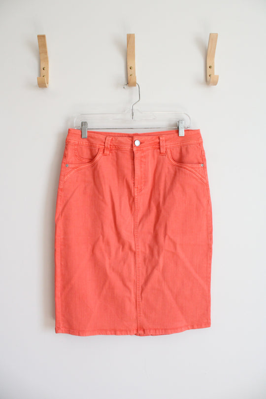 Coral Denim Pencil Skirt | 12