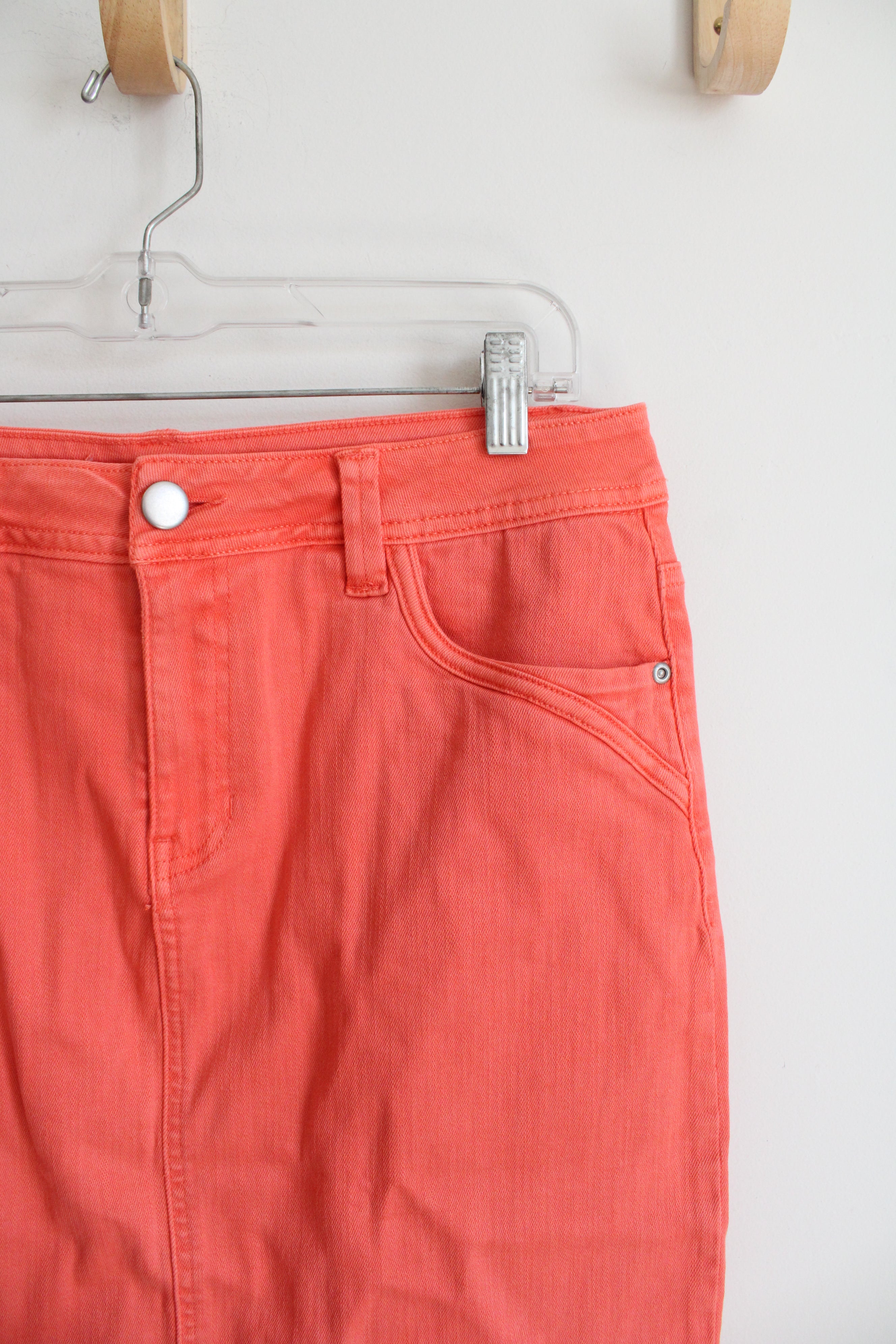 Coral Denim Pencil Skirt | 12