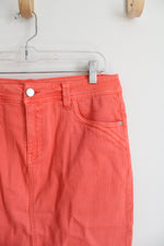 Coral Denim Pencil Skirt | 12