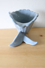 Abingdon, USA Blue Ceramic Art Deco Cornucopia Vase Planter