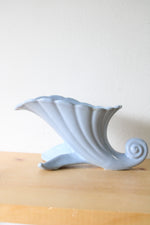 Abingdon, USA Blue Ceramic Art Deco Cornucopia Vase Planter