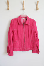 Orvis Hot Pink Full Zip Denim Jacket | 12