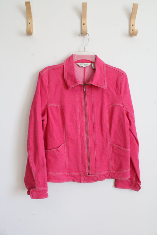 Orvis Hot Pink Full Zip Denim Jacket | 12