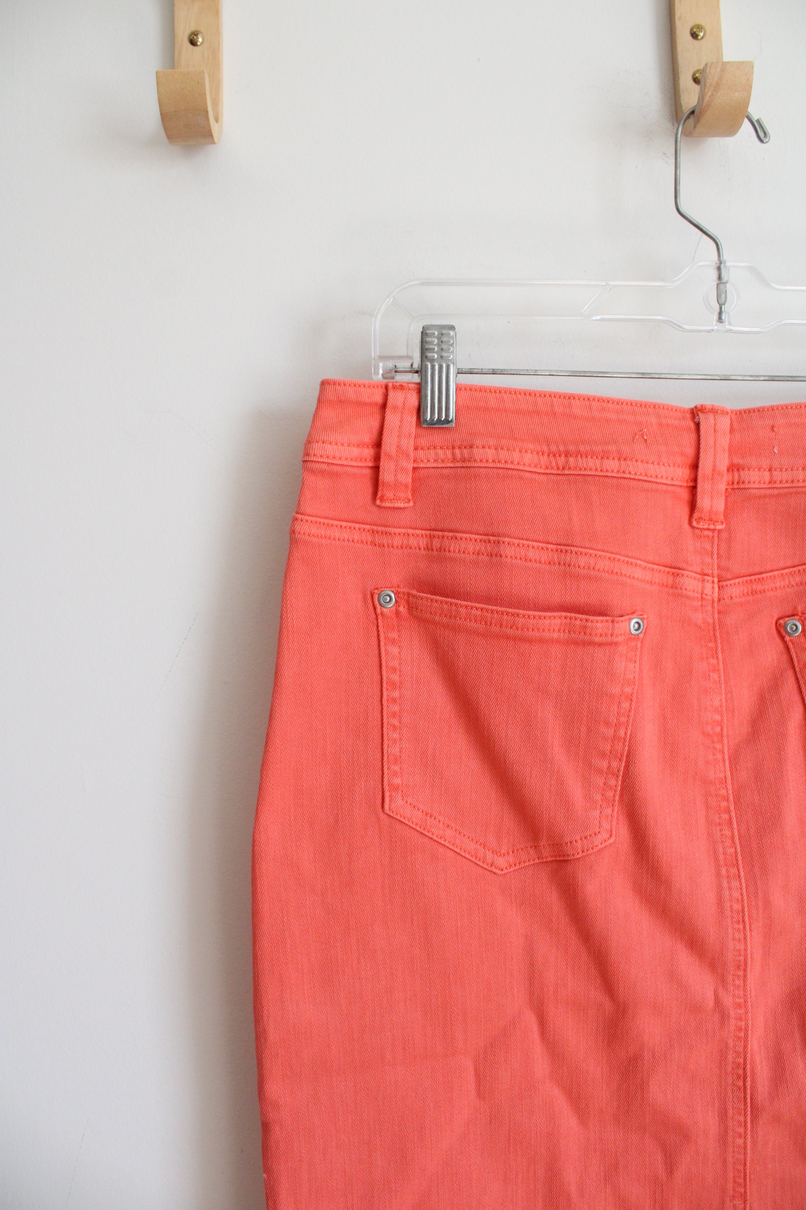 Coral Denim Pencil Skirt | 12