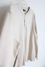 NEW Jockey Tan Ribbed Henley Long Sleeved Shirt | XL