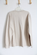NEW Jockey Tan Ribbed Henley Long Sleeved Shirt | XL