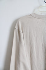 NEW Jockey Tan Ribbed Henley Long Sleeved Shirt | XL