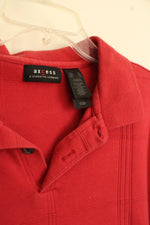Access Deep Red Cotton Squared SS Polo Shirt | XL