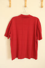 Access Deep Red Cotton Squared SS Polo Shirt | XL