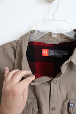The American Outdoorsman Brown Flannel Lined Button Down Shacket | XXL