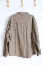 The American Outdoorsman Brown Flannel Lined Button Down Shacket | XXL