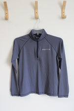 Vineyard Vines Performance Navy & White Striped Quarter Zip Sweatshirt | Youth M