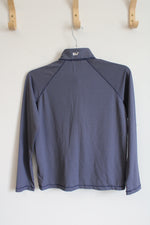 Vineyard Vines Performance Navy & White Striped Quarter Zip Sweatshirt | Youth M