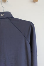 Vineyard Vines Performance Navy & White Striped Quarter Zip Sweatshirt | Youth M